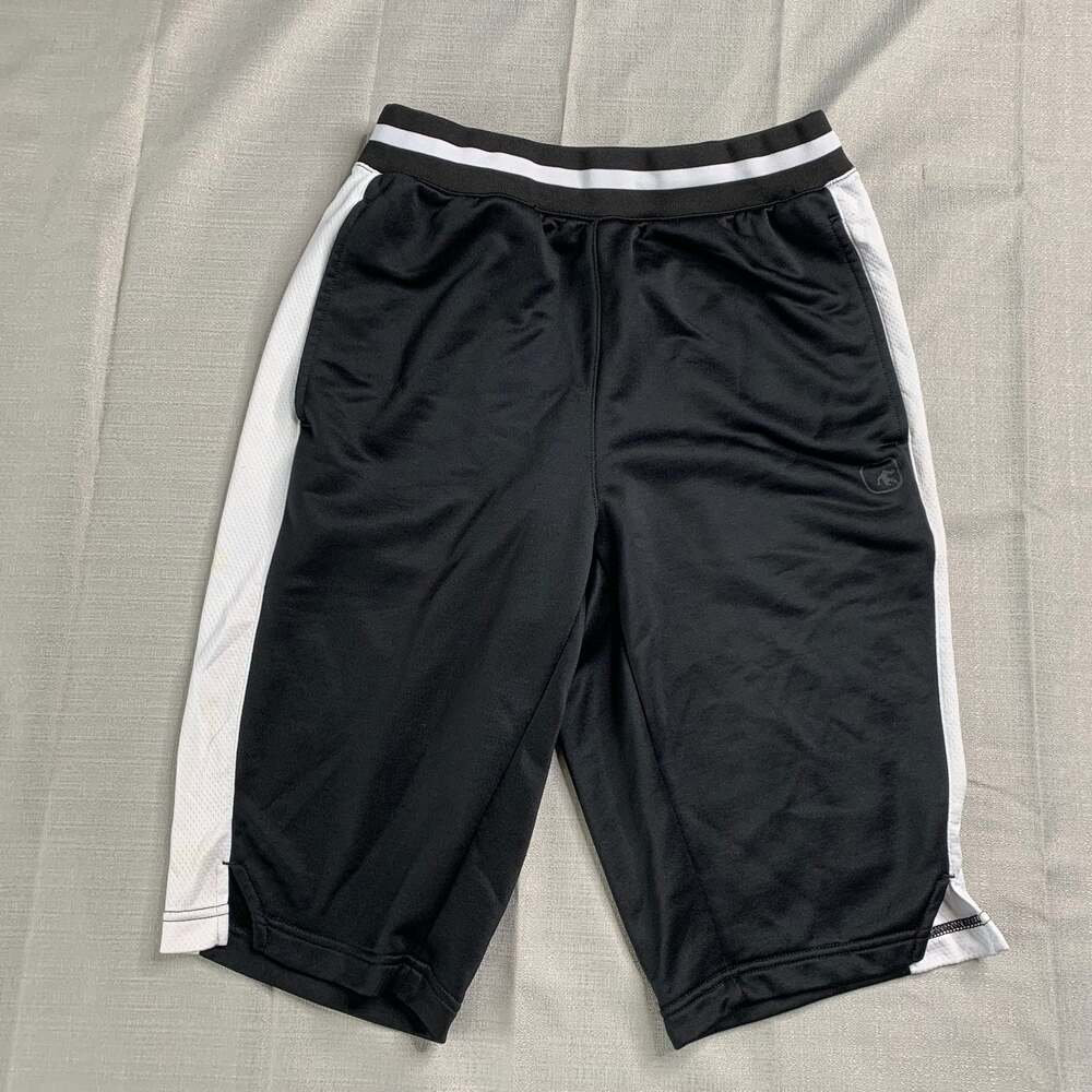 AND1 Men's Size Small Black and White Mesh Inset Basketball Shorts